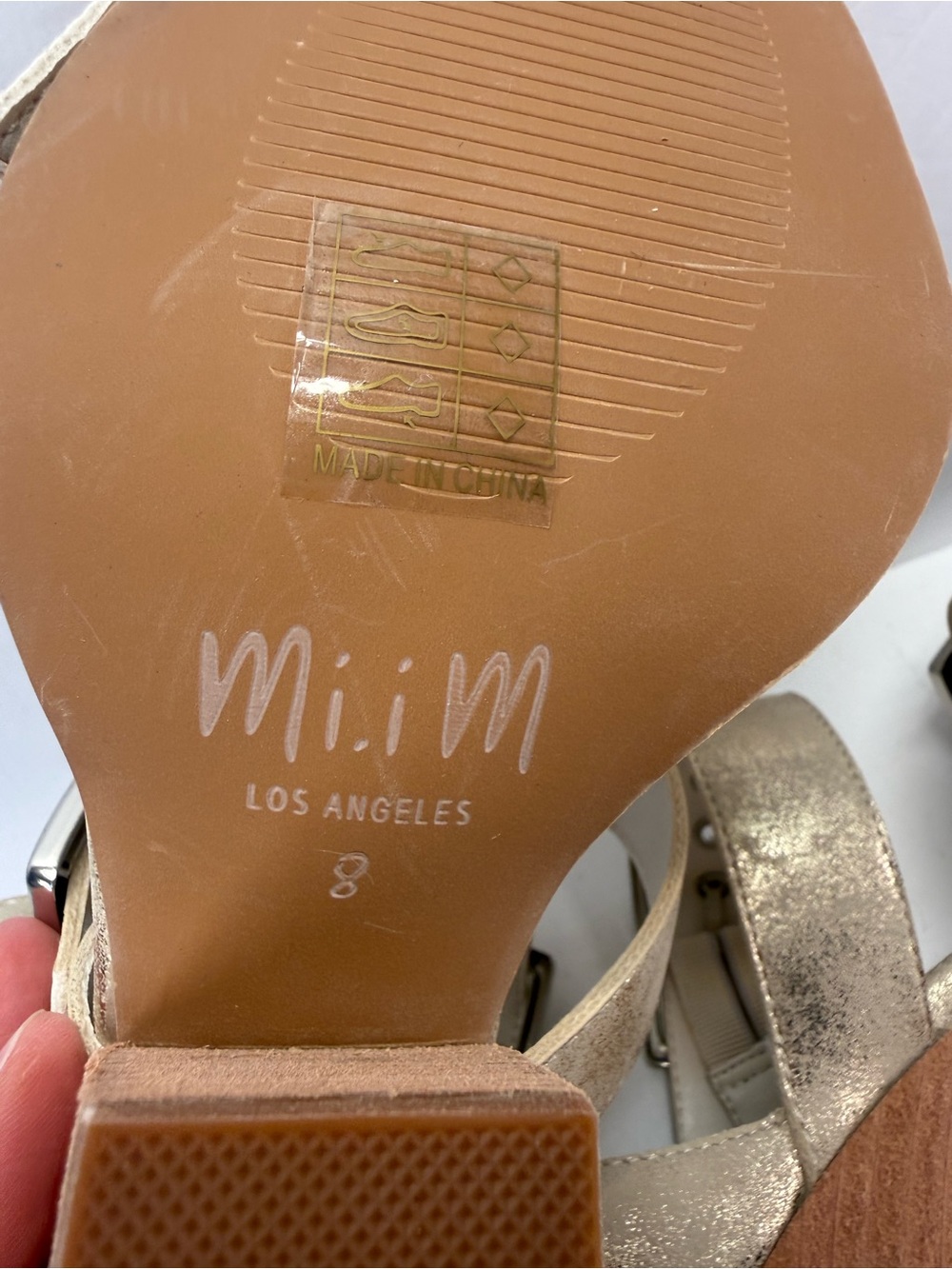Mi Mi Hendrix Triple Buckle gold Metallic Block Heel Pumps for Women size 8 - Picture 15 of 16